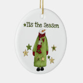 Ornement Rond En Céramique Snowman Tis the Season Ornament (Droite)