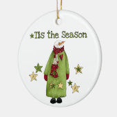 Ornement Rond En Céramique Snowman Tis the Season Ornament (Gauche)