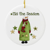 Ornement Rond En Céramique Snowman Tis the Season Ornament (Dos)