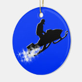 Ornement Rond En Céramique snowmobile : traînée de poudre (Gauche)