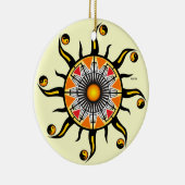 Ornement Rond En Céramique Soleil d'une panier (Droite)