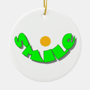 Ornement Rond En Céramique Sourire