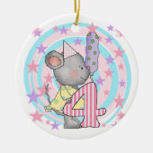 Ornement Rond En Céramique Souris 4e anniversaire T-shirts et cadeaux (Devant)