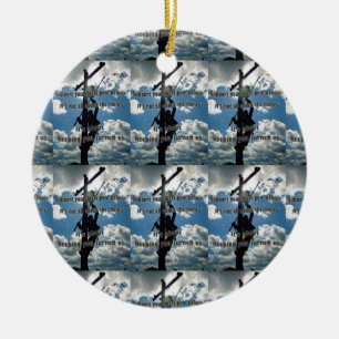 Ornement Rond En Céramique Soutenez votre Lineman