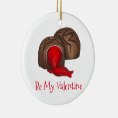 Ornement Rond En Céramique Soyez Mon Valentine Chocolat Cherry Cordial Candy (Droite)