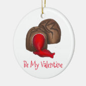 Ornement Rond En Céramique Soyez Mon Valentine Chocolat Cherry Cordial Candy (Gauche)