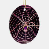 Ornement Rond En Céramique SPIDER AND WEB Purple Amethyst Black (Droite)