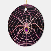 Ornement Rond En Céramique SPIDER AND WEB Purple Amethyst Black (Gauche)