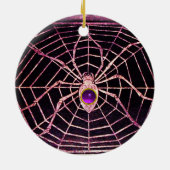 Ornement Rond En Céramique SPIDER AND WEB Purple Amethyst Black (Dos)