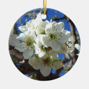Ornement Rond En Céramique Spring Flowering Pear Tree