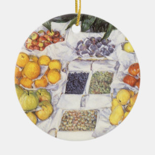 Ornement Rond En Céramique Stand de fruits de Gustave Caillebotte, Art Vintag