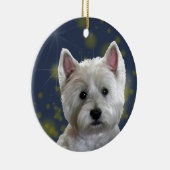 ORNEMENT ROND EN CÉRAMIQUE STARLIGHT WESTIE (Droite)