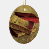 Ornement Rond En Céramique Still Life with Three Books par Vincent van Gogh (Droite)