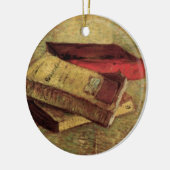 Ornement Rond En Céramique Still Life with Three Books par Vincent van Gogh (Gauche)