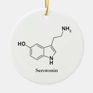 Ornement Rond En Céramique Structure Moléculaire de la Sérotonine Chimie Scie