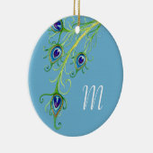 Ornement Rond En Céramique Style Art Déco Nouveau Peacock Feathryl (Droite)