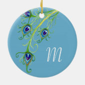 Ornement Rond En Céramique Style Art Déco Nouveau Peacock Feathryl (Dos)