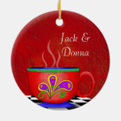 Ornement Rond En Céramique Style toscan Java Coffee Dessous de verre (Dos)