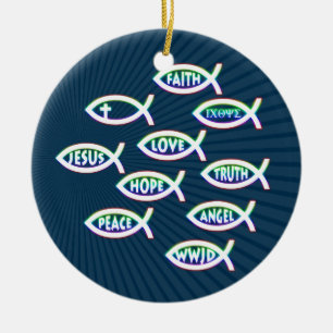 Ornement Rond En Céramique Suivez la part de Jésus votre foi