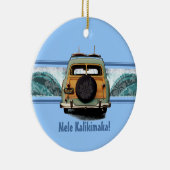 Ornement Rond En Céramique Surf Woody (Droite)