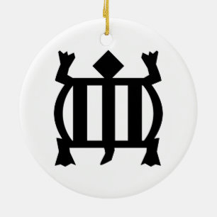 Ornement Rond En Céramique Symbole de Denkyem   pour l'adaptabilité et