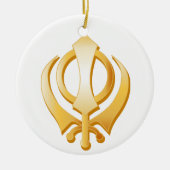 Ornement Rond En Céramique Symbole sikh (Devant)