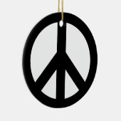 ORNEMENT ROND EN CÉRAMIQUE SYMBOLE SYMBOLE DE LA PAIX BLANC NOIR (Droite)