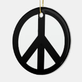 ORNEMENT ROND EN CÉRAMIQUE SYMBOLE SYMBOLE DE LA PAIX BLANC NOIR (Gauche)