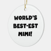 Ornement Rond En Céramique T-shirts et cadeau noirs des textes Mimi du (Gauche)