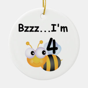 Ornement Rond En Céramique T-shirts et cadeaux Buzz Bumblebee 4e anniversaire