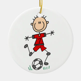 Ornement Rond En Céramique T-shirts et cadeaux de bottes de soccer Uniform Bo