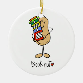 Ornement Rond En Céramique T-shirts et cadeaux d'écrou de livre
