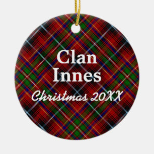 Ornement Rond En Céramique Tartan d'écossais d'Innes de clan
