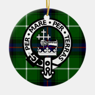 Ornement Rond En Céramique Tartan et blason du clan écossais Donald