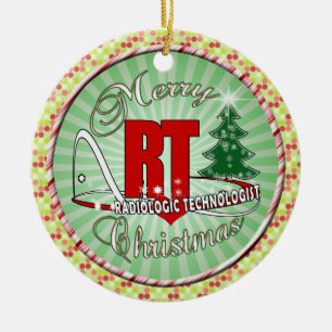 ORNEMENT ROND EN CÉRAMIQUE TECHNOLOGUE RADIOLOGIQUE DE NOËL DROITE