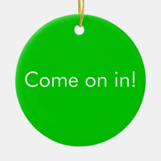 Ornement Rond En Céramique Téléchargez en cours/venu dessus dans le signe de (Devant)