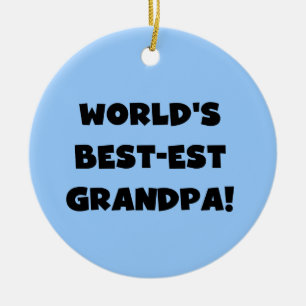 Ornement Rond En Céramique Texte noir ou blanc de grand-papa du Meilleur-est