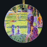 Ornement Rond En Céramique The Couple by Georges Seurat, Vintage Pointillism<br><div class="desc">The Couple (1884) by Georges Seurat is a vintage pointillist post impressionist fine art portraiture painting. Possibly a study of A Sunday Afternoon on the Island of La Grande Jatte in beautiful bright colors. A portrait of a young couple in the park on the island of La Grand Jatte in...</div>