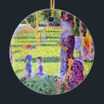 Ornement Rond En Céramique The Couple by Georges Seurat, Vintage Pointillism<br><div class="desc">The Couple (1884) by Georges Seurat is a vintage pointillist post impressionist fine art portraiture painting. Possibly a study of A Sunday Afternoon on the Island of La Grande Jatte in beautiful bright colors. A portrait of a young couple in the park on the island of La Grand Jatte in...</div>