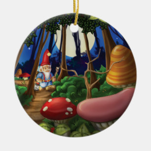 Ornement Rond En Céramique Tintement de tintement peu d'ornement de gnome