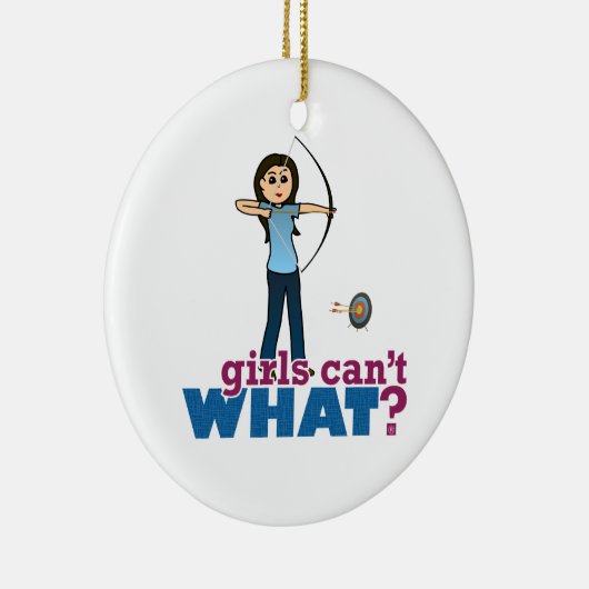 Ornement Rond En Céramique Tir à l'arc en bleu - léger (Droite)