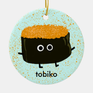 Ornement Rond En Céramique Tobiko Sushi | Fish Roe Kawaii Noël Holiday