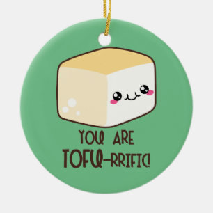 Ornement Rond En Céramique Tofu-rrific Emoji