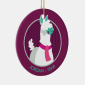 Ornement Rond En Céramique Tommy le lama (Droite)