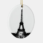 Ornement Rond En Céramique Tour Eiffel noir et blanc (Droite)
