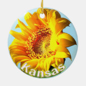 Ornement Rond En Céramique Tournesol du Kansas (Dos)