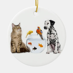 ORNEMENT ROND EN CÉRAMIQUE "TOUS LES ANIMAUX" ORNAMENT DE NOËL