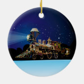 Ornement Rond En Céramique Train de Noël (Dos)
