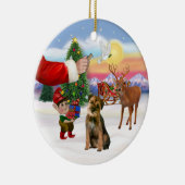 Ornement Rond En Céramique Traitement pour un Terrier frontalier (Droite)