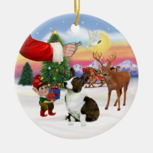 Ornement Rond En Céramique Traiter pour un Corgi gallois de Cardigan